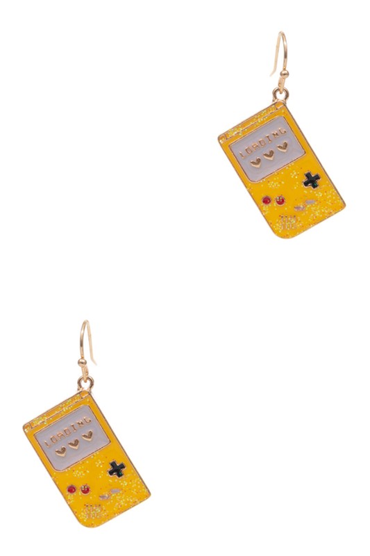 Retro Gameboy Enamel Pendant Hook Earrings