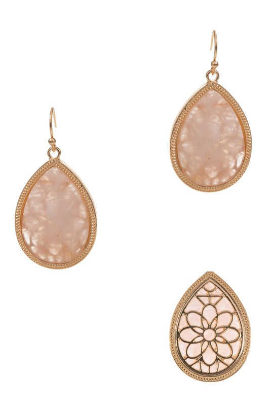 Teardrop Shaped Semi-Precious Stone Earrings