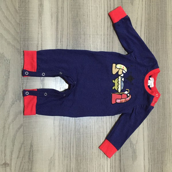 Navy Boy Nativity Baby Romper