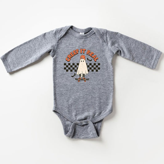 Creep It Real Skateboard Baby Long Sleeve Onesie