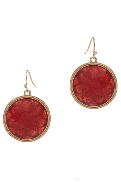 Round Shaped Semi-Precious Stone Earrings