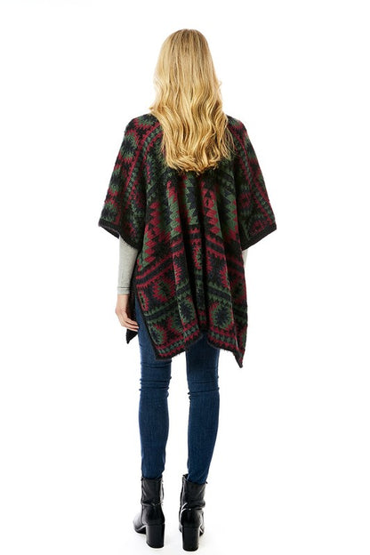 Women's Aztec Pattern Ruana