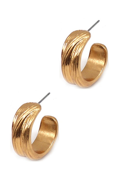 Vintage Gold/Silver Plated Hoop Post Earrings