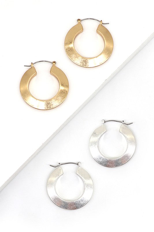 Vintage Gold/Silver Plated Hoop Drop Earrings