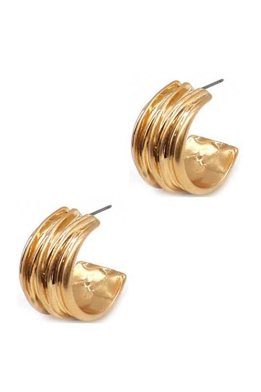 Vintage Gold/Silver Plated Hoop Post Earrings