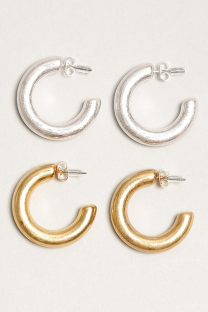 Small Vintage Hoop Post Earrings