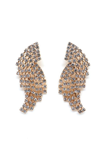 Rhinestone Paved Post Statement Earring