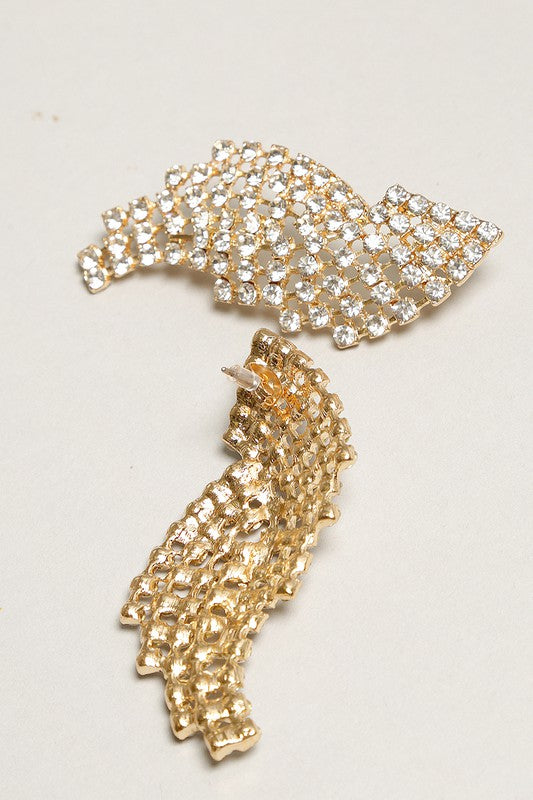 Rhinestone Paved Post Statement Earring