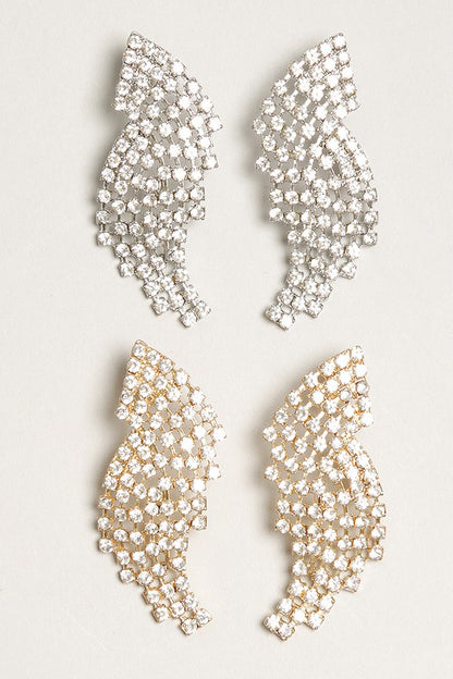 Rhinestone Paved Post Statement Earring