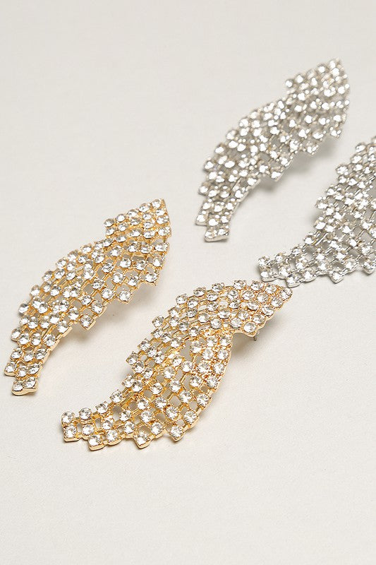 Rhinestone Paved Post Statement Earring