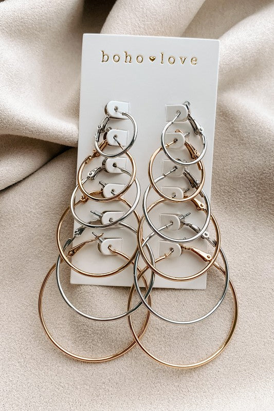 Simple Hoop Multi-Pack (Silver and Gold)