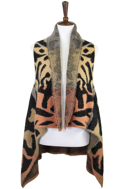 Women's Fuzzy Animal Print Vest