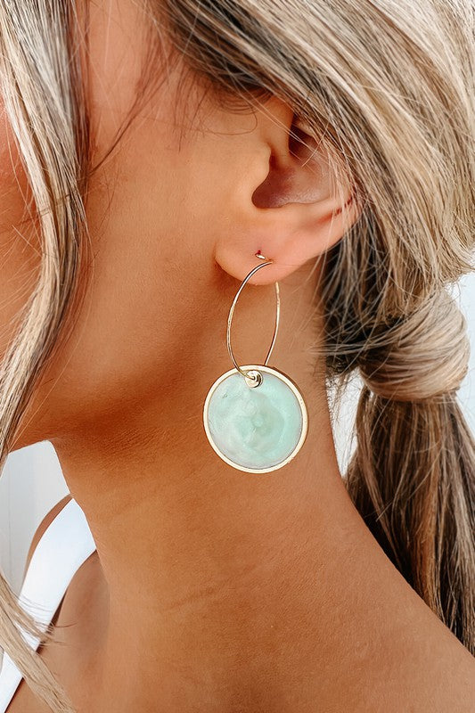 Mint Circle Earrings