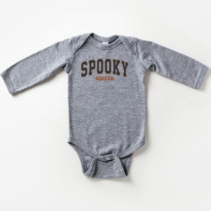 Varsity Spooky Vibes Long Sleeve Onesie