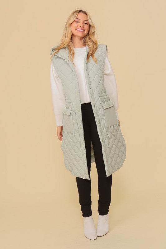 HAILEYS HOODED OVERSIZED VEST JACKET