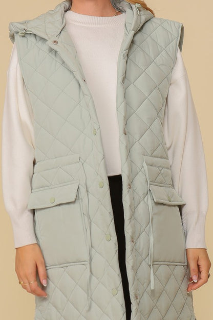 HAILEYS HOODED OVERSIZED VEST JACKET