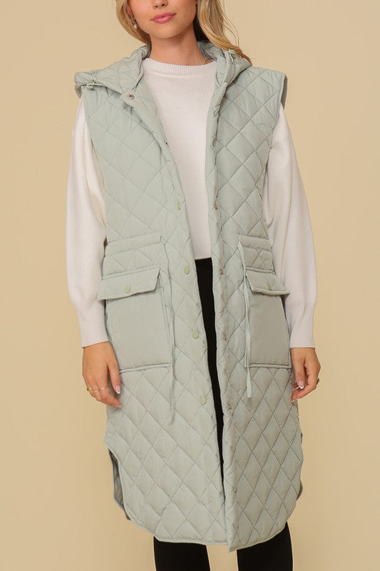 HAILEYS HOODED OVERSIZED VEST JACKET