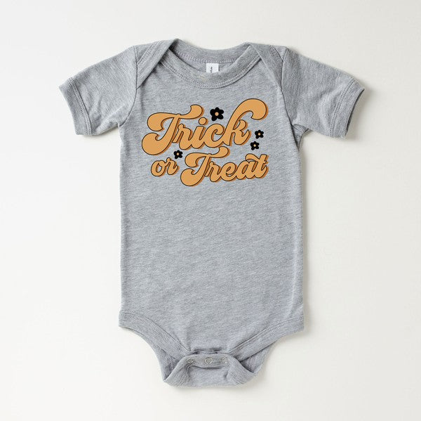 Trick Or Treat Flowers Baby Onesie