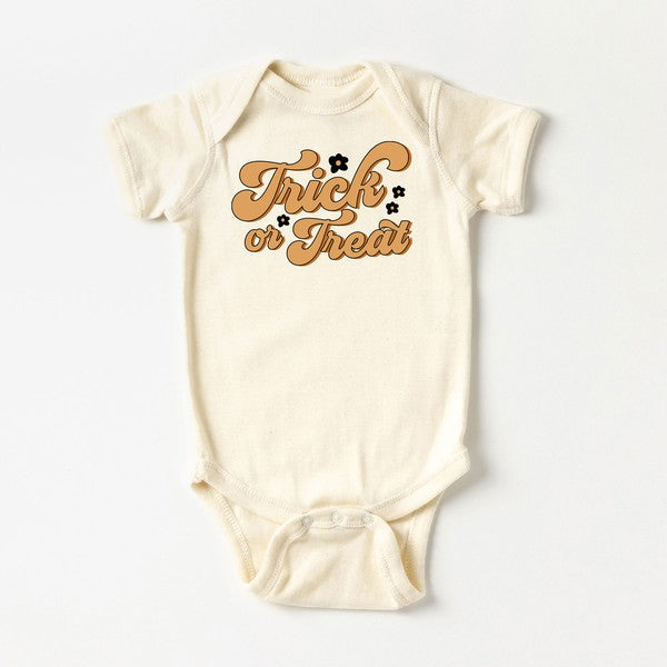 Trick Or Treat Flowers Baby Onesie