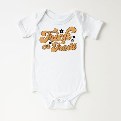 Trick Or Treat Flowers Baby Onesie