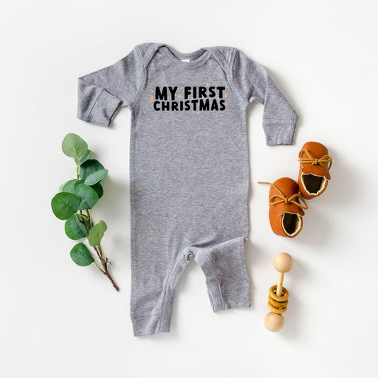 My First Christmas Stars Baby Romper