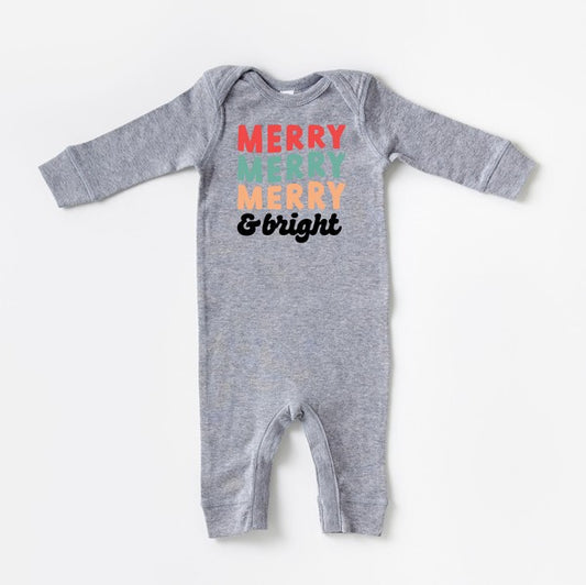 Merry And Bright Stacked Baby Romper