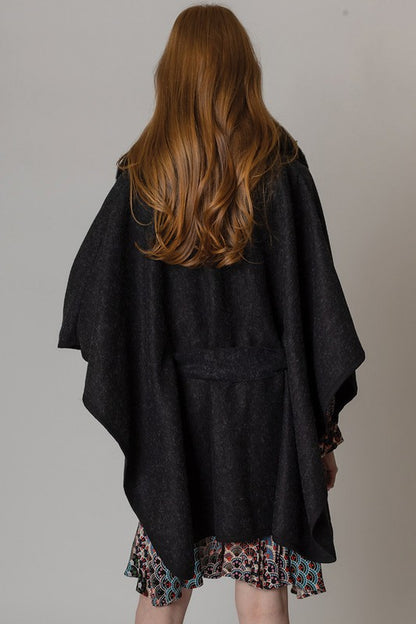 Faux Fur Collar Belted Kimono