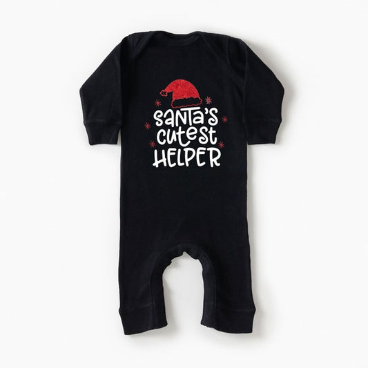 Santa's Cutest Helper Glitter Baby Romper