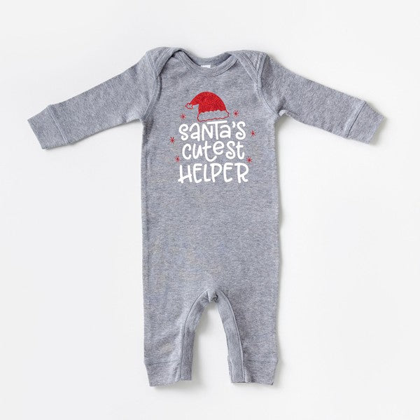 Santa's Cutest Helper Glitter Baby Romper