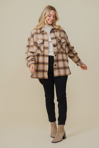 OVERSIZED PLAID SHACKET