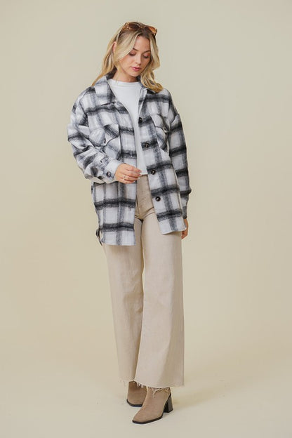 OVERSIZED PLAID SHACKET