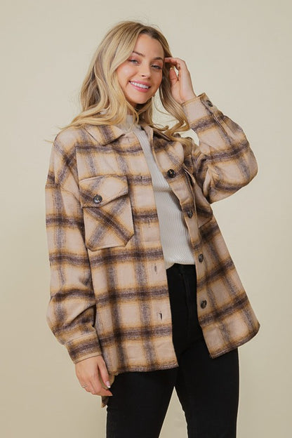 OVERSIZED PLAID SHACKET