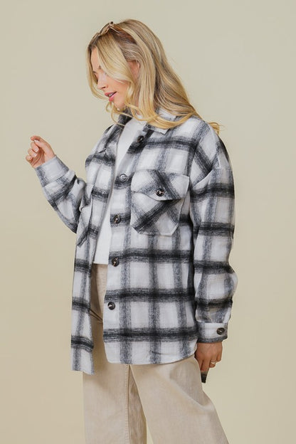 OVERSIZED PLAID SHACKET