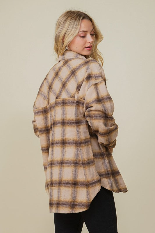 OVERSIZED PLAID SHACKET