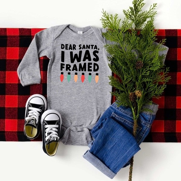 I Was Framed Lights Long Sleeve Onesie