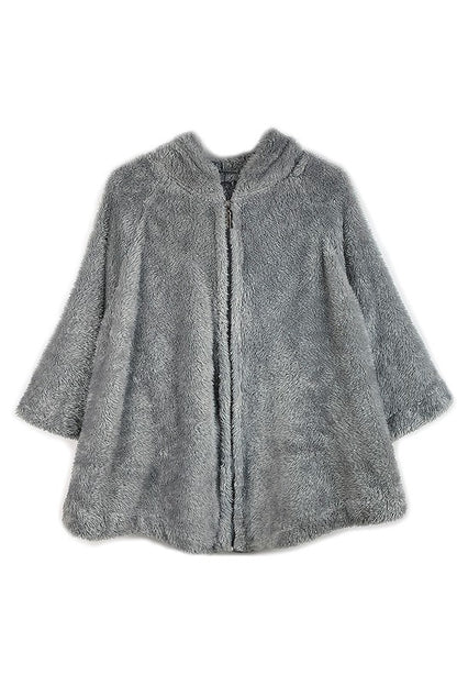 Faux Fur Cape with Hood