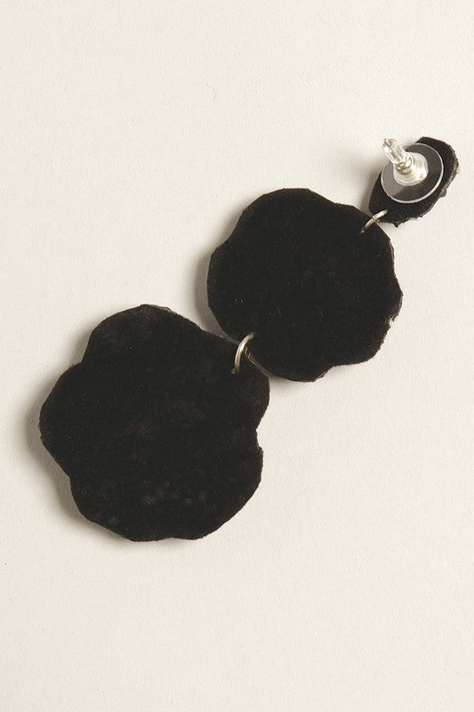 Black and White Flower Seed Beaded Post Earrings