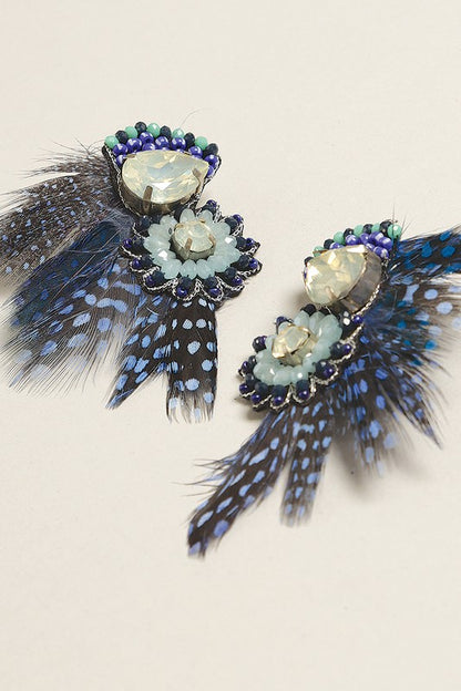 Boho Feather Post Earrings