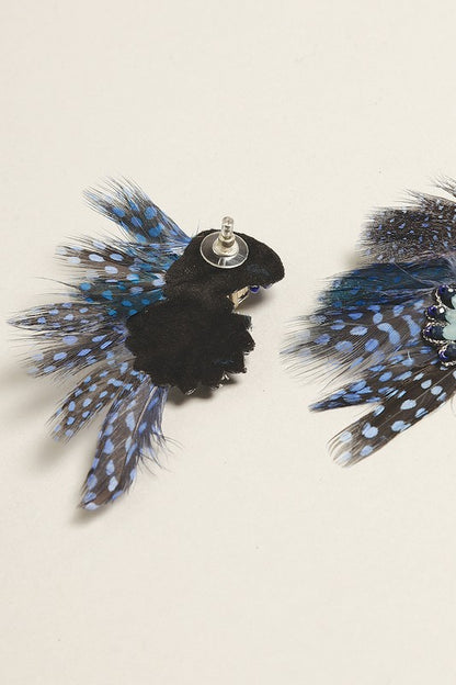 Boho Feather Post Earrings