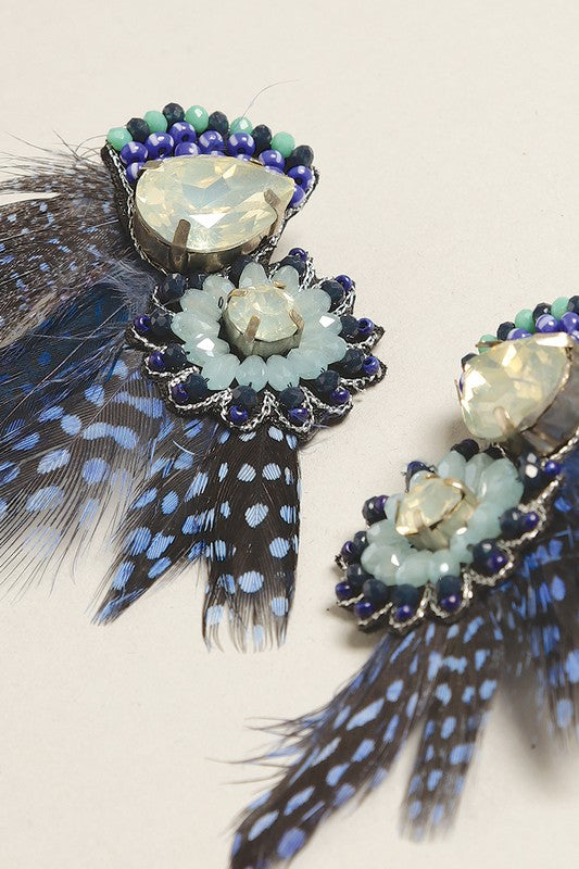 Boho Feather Post Earrings