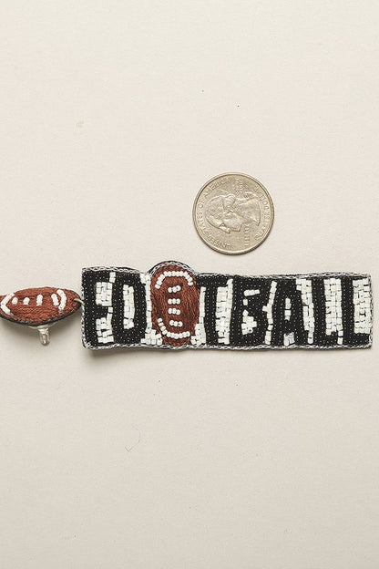 Football Seed Beaded Post Earrings