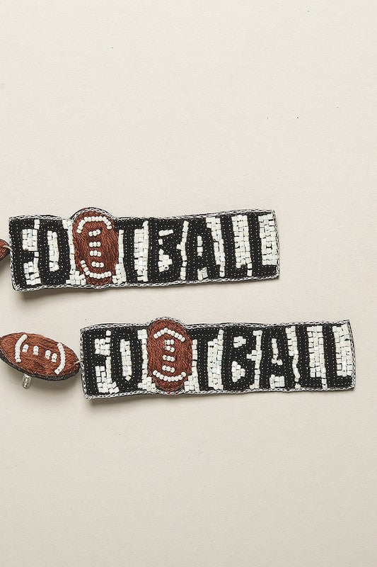 Football Seed Beaded Post Earrings