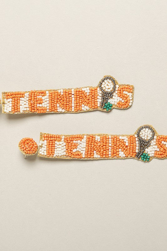 Tennis Seed Beaded Post Earrings