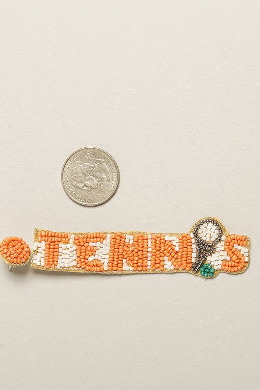 Tennis Seed Beaded Post Earrings