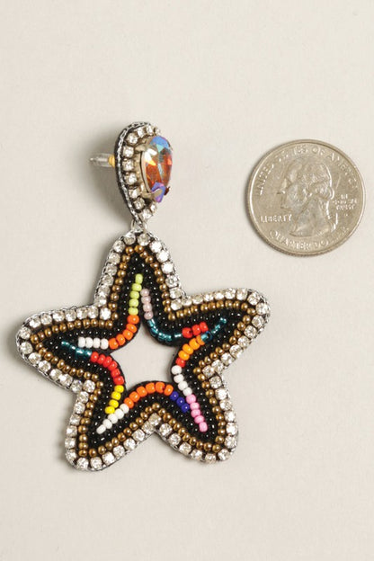 Star Seed Beaded Post Earrings