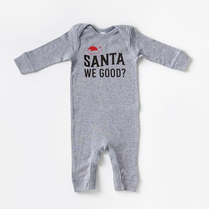 Santa We Good Glitter Baby Romper