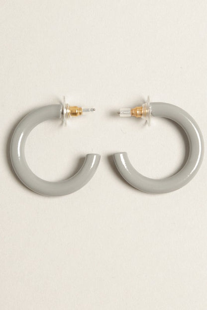 Mini Colorful Polished Metal Hoop Post Earrings