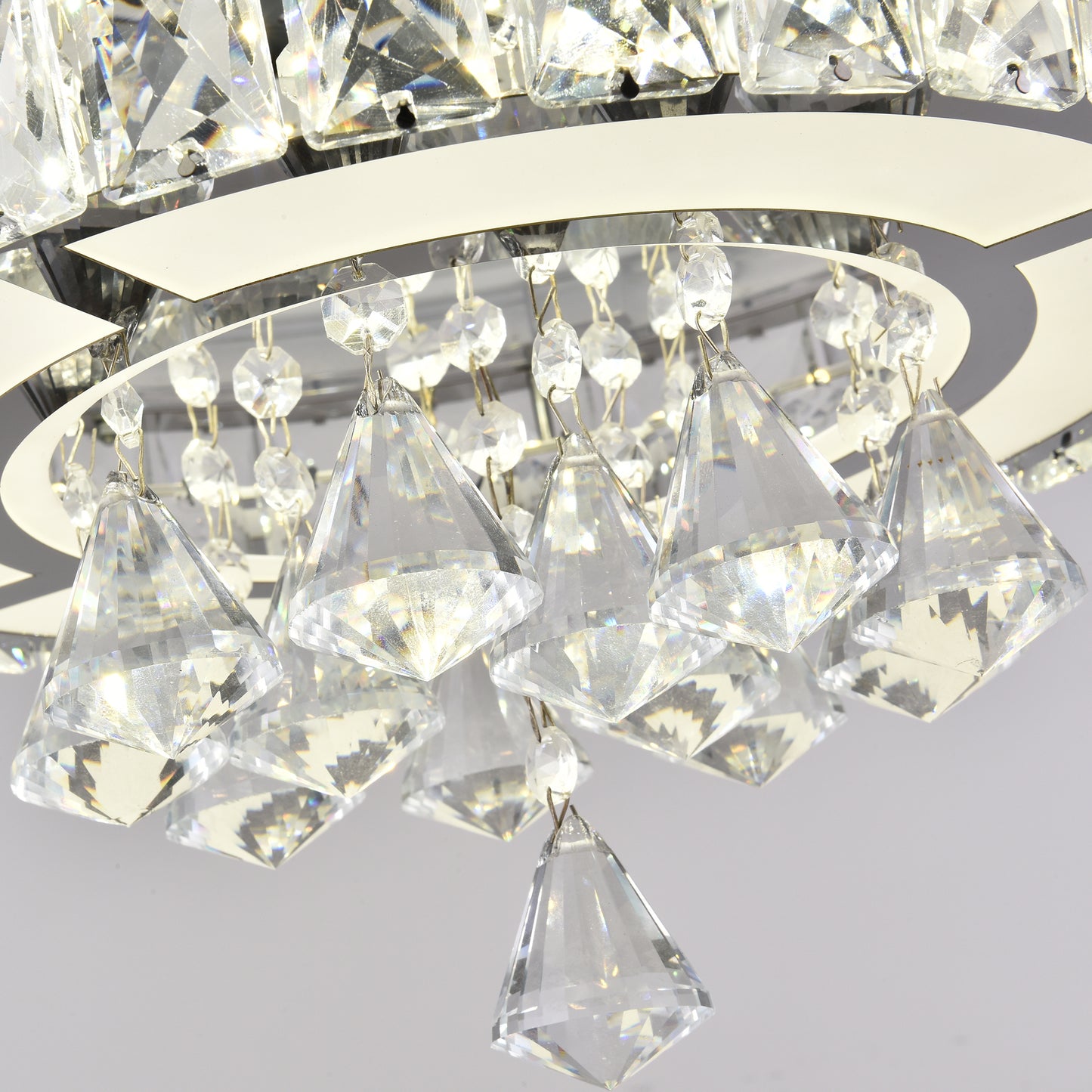 Modern American crystal fan chandelier