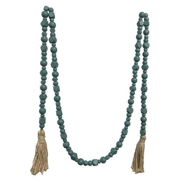 90'' Wd BOHO Bead Garland-Caribbean Blue