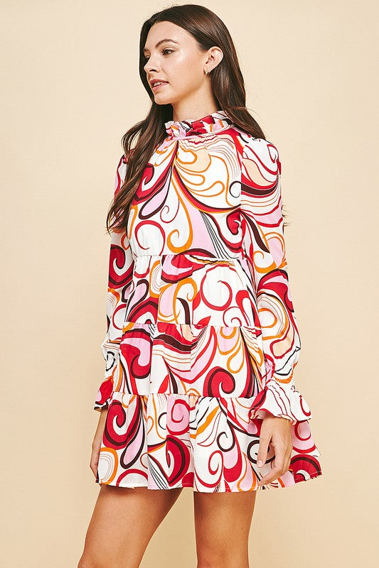 Printed Teired Dress